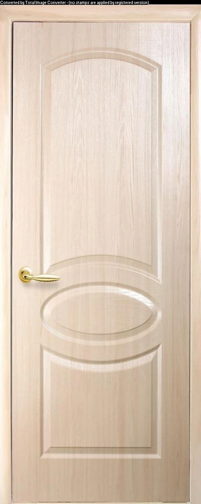Дверь  Фортис ясень Овал (глухая) ПВХ DeLuxe Новый стиль