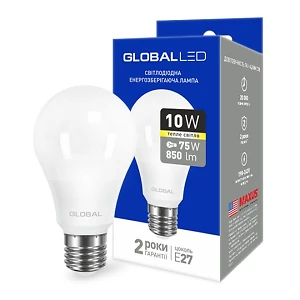 Лампа светодиодная  10Вт  220В Е27 3000K Global 1-GBL-163/263
