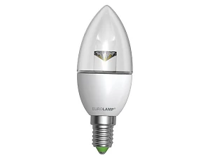 Лампа светодиодная свеча 6Вт  220В Е14 4000K прозрачная  Eurolamp LED-CL-06144(D) Clear
