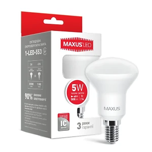 Лампа светодиодная R50 5Вт  220В Е14 3000K Maxus 1-LED-553
