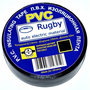 Изолента 0,13ммх19ммх10м черная Rugby