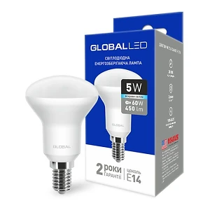 Лампа светодиодная R50 5Вт  220В Е14 4100K Global 1-GBL-154 (гарантия два года)