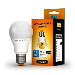 Лампа светодиодная  7Вт  220В Е27 3000K VIDEX VL-A60e-07273