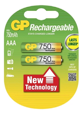 Аккумулятор  GP  75 АААHC-UC2 NIMH R-03 750mAh 1шт
