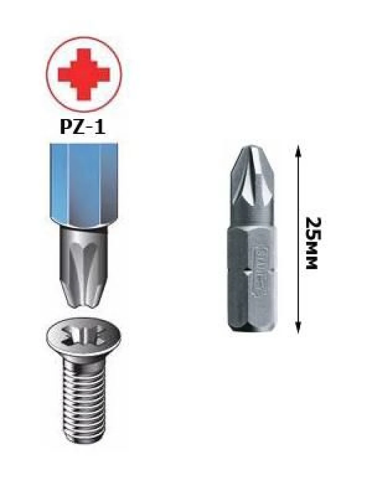 Бита PH2-PH2*65 мм хром  APRO (309172) 1шт.