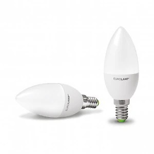 Лампа светодиодная свеча 6Вт  220В Е14 3000K Eurolamp LED-CL-06143(D)