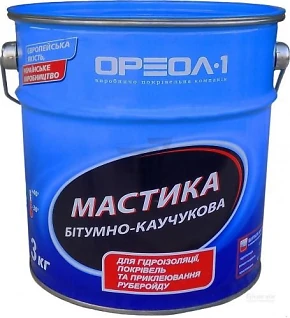 Мастика битумно-каучуковая  3кг Ореол 1