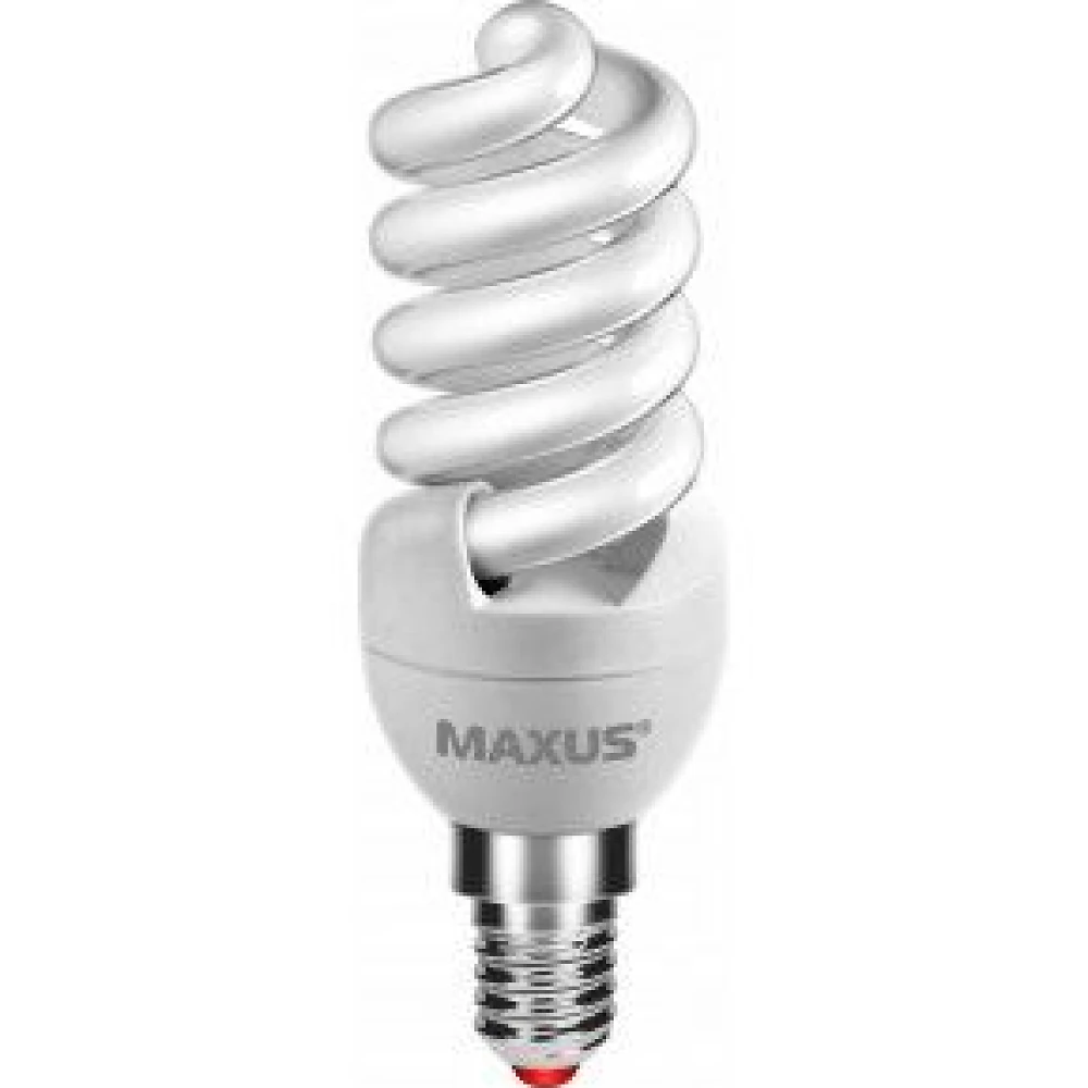 Лампа энергосберегающая  11Вт  220В Е14 4100K 'Maxus' T2 Slim full spiral 1-ESL-222-1 (гарантия два