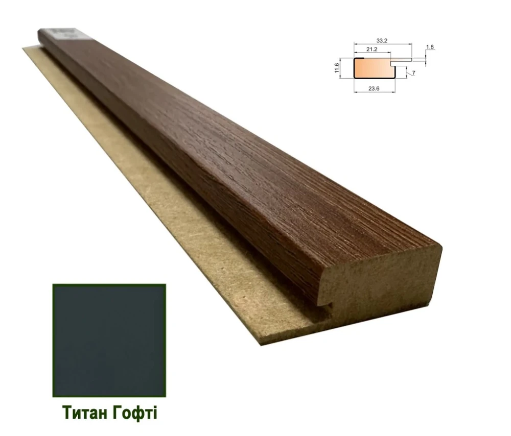 Планка стартовая МДФ 1234 Титан Гофти 33,2*11,6*2800 (1 шт.)