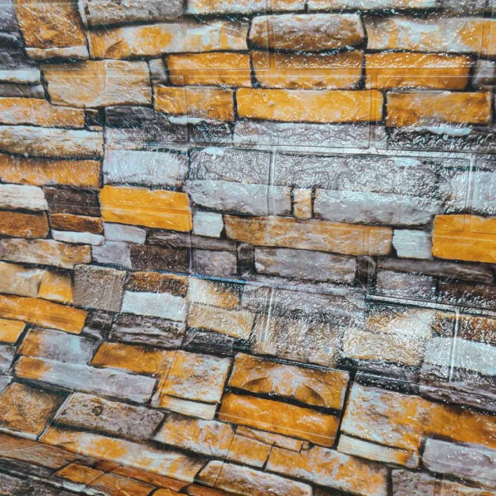Самоклеющаяся декоративная 3D панель кирпич песчанник 700x3080x3 мм 2816-5