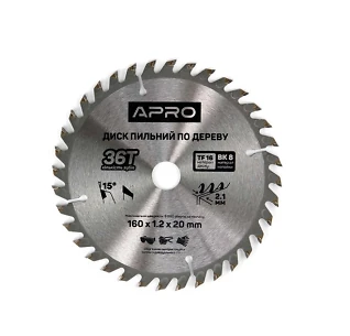 Диск пильний по дереву 160 * 20 мм (36T)  APRO 830112