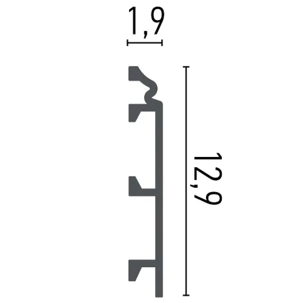 Плинтус дюрополимерный Grand Decor HCR 509 129*19*2000мм (цена за 1 м)