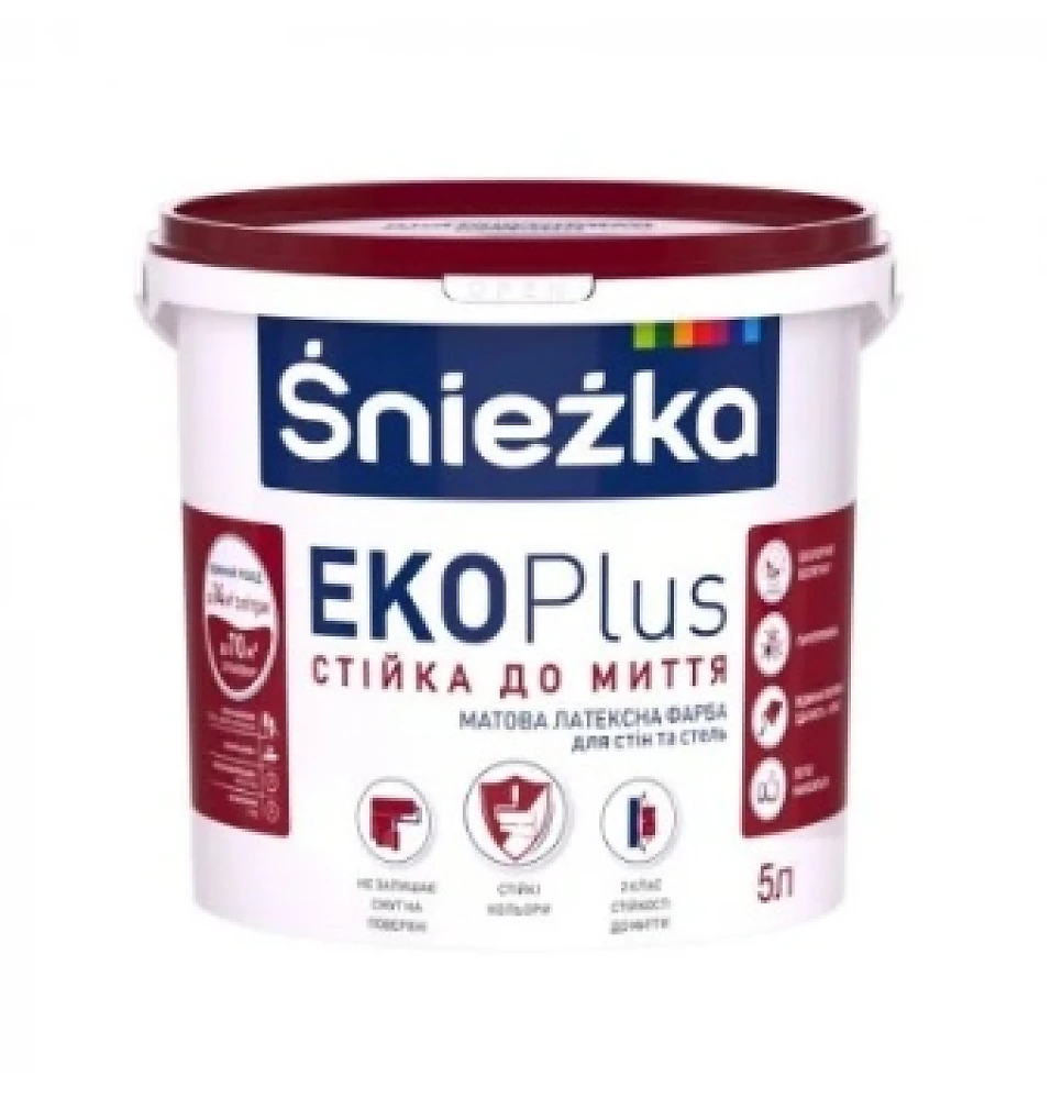 Фарба латексна Sniezka ЕКО ПЛЮС матова 5 л 6,8 кг