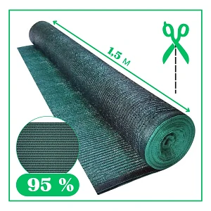 Затеняющая сетка 95 % ширина 1,5м (на метраж) темно-зеленая