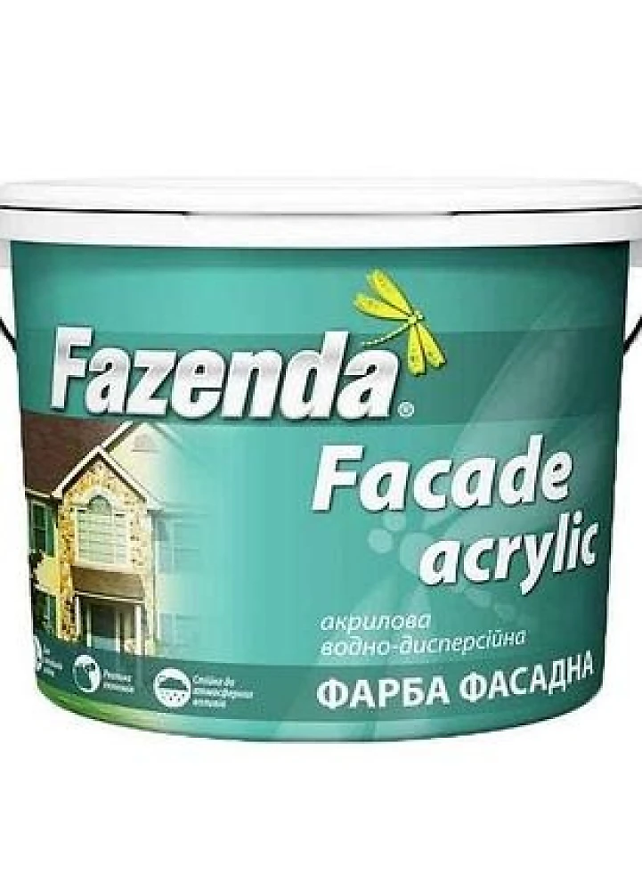 Фарба водно-дисперсійна фасадна акрилова Facade Acrylic  FAZENDA  4,0 кг
