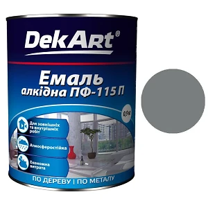 Эмаль ПФ-115 DekArt Серая  0,9 кг