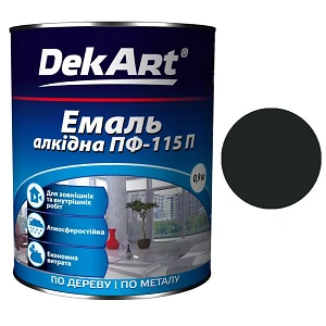 Эмаль ПФ-115 DekArt Черная  0,9 кг