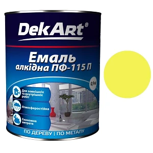 Эмаль ПФ-115 DekArt Желтая  0,9 кг