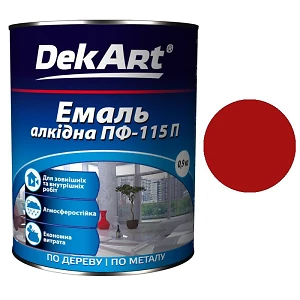 Эмаль ПФ-115 DekArt Красная  0,9 кг