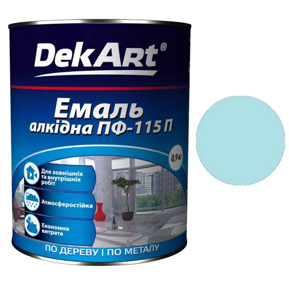 Эмаль ПФ-115 DekArt Светло-голубая  0,9 кг