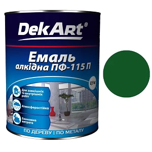 Эмаль ПФ-115 DekArt Темно-зеленая  0,9 кг