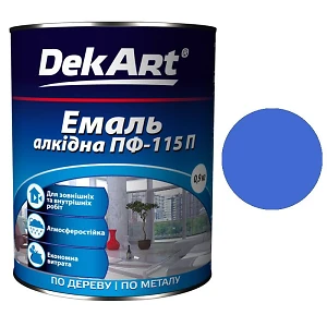 Эмаль ПФ-115 DekArt Ярко-голубая  0,9 кг