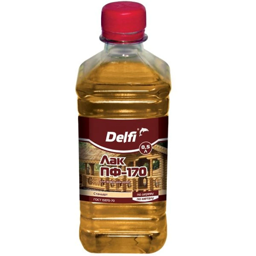 Лак Для внутренних и наружных работ ПФ-170 Delfi глянцевый  0,5 л