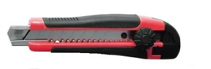 Нож 18мм  усиленный, обрезиненная рукоятка, фиксирующий винт  Intertool HT-0503