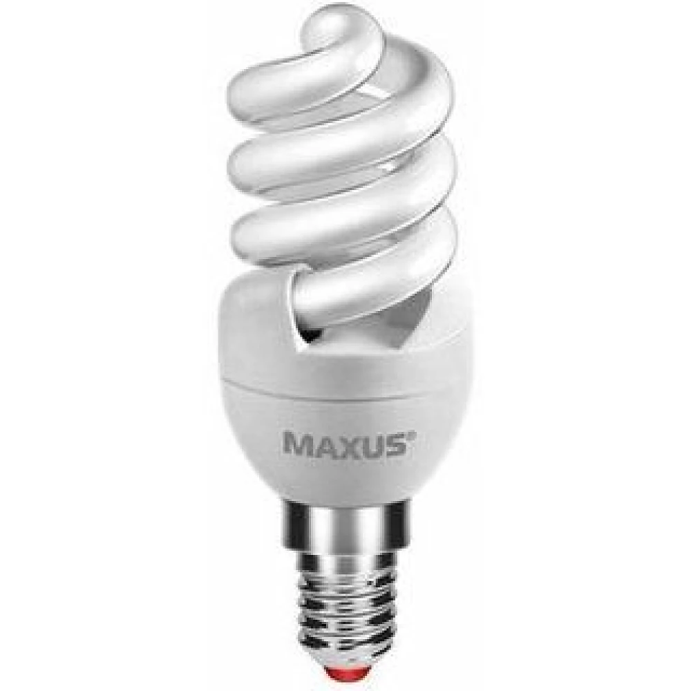 Лампа энергосберегающая   9Вт  220В Е14 4100K 'Maxus' T2 Slim full spiral 1-ESL-218-1 (гарантия три