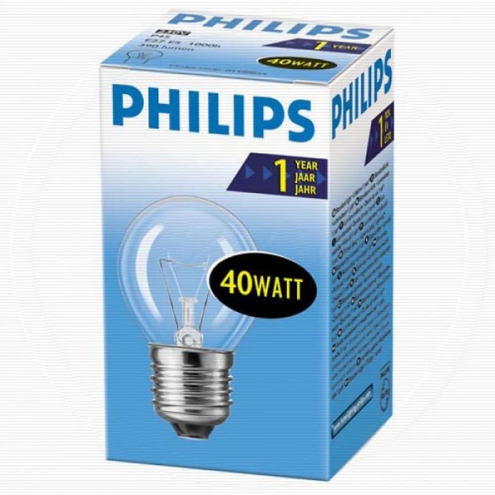 Лампа шар прозрачная 40Вт 220В E27 'Philips'