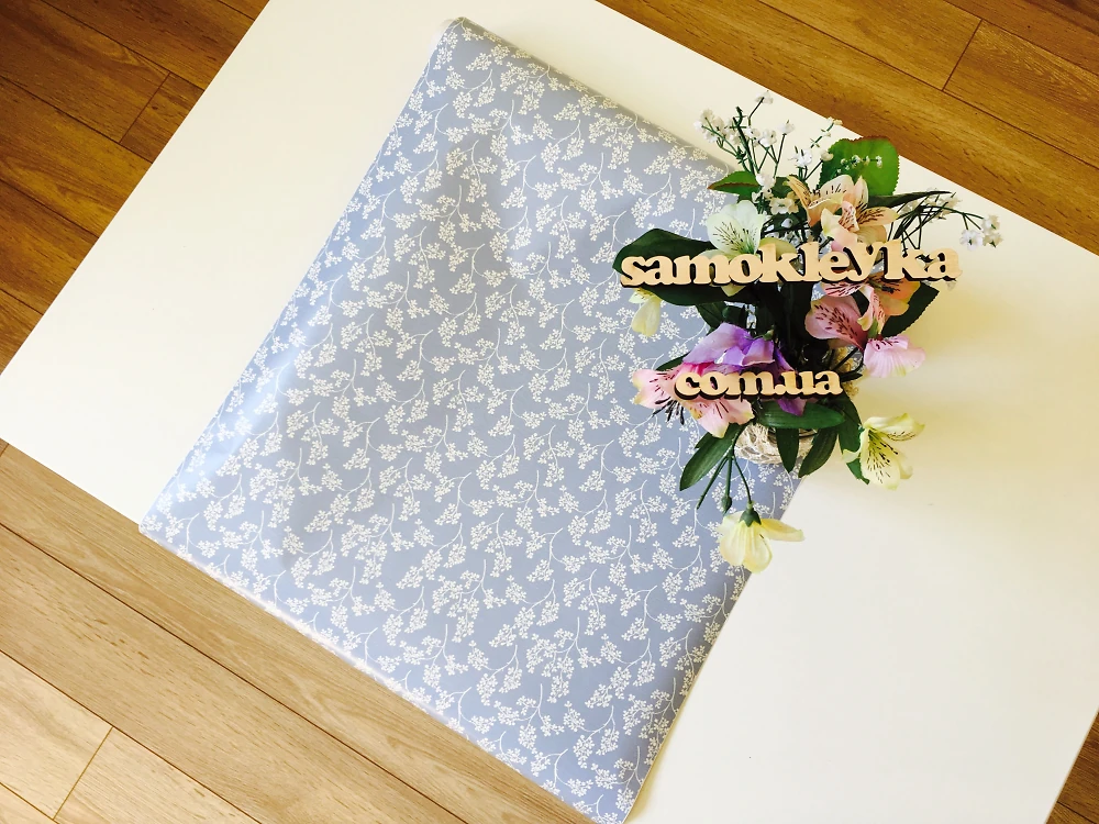 Самоклеющаяся пленка Patifix 45см х 1м 15-6410 (Голубая ткань с цветами)
