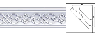 Плинтус потолочный Optima Decor/50 720