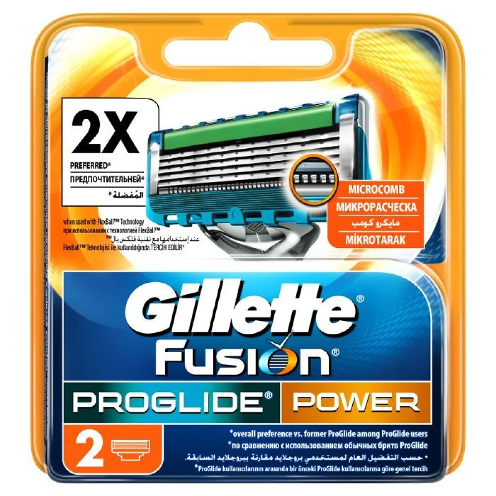 Бритвенные картриджи 2шт Gillette Fusion