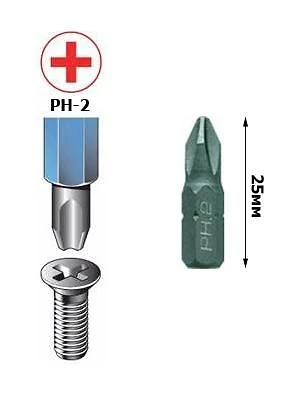 Бита PH2  25мм  (1,4' шестигранник) Spice 47-053 (10шт)